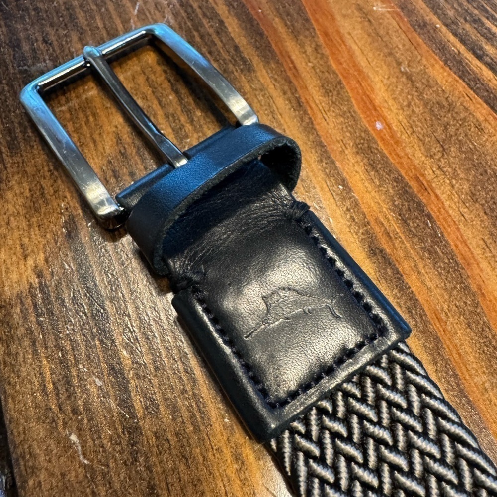 Tommy Bahama Men's Black Khaki Stretch Belt Size L-XL - Picture 3 of 6